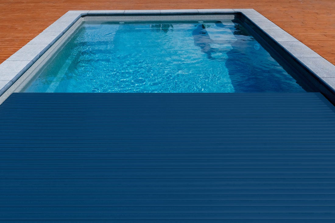 pool auto covers navy blue
